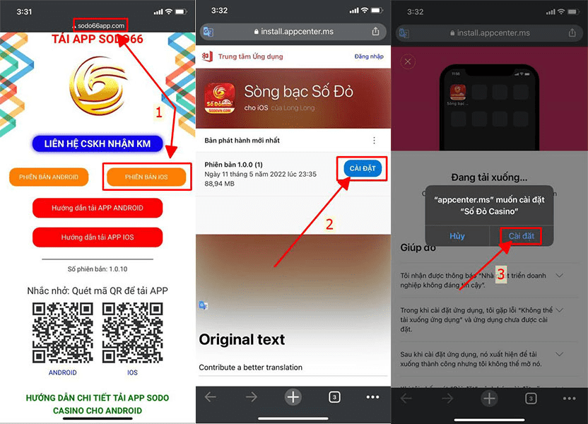 Hướng dẫn tải app Sodo66 trên hệ điều hành iOS